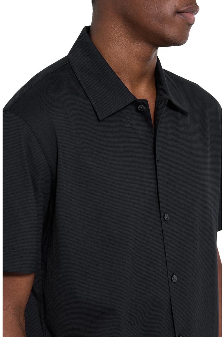 Relaxed Short Sleeve Button-Up Shirt, Alternate, color, BLACK - 001