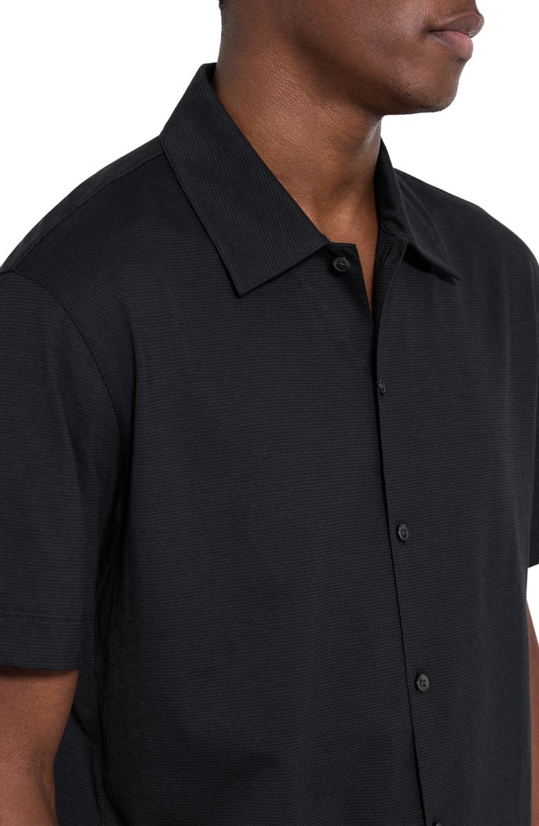 Theory Relaxed Short Sleeve Button-Up Shirt, Alternate, color, Black - 001