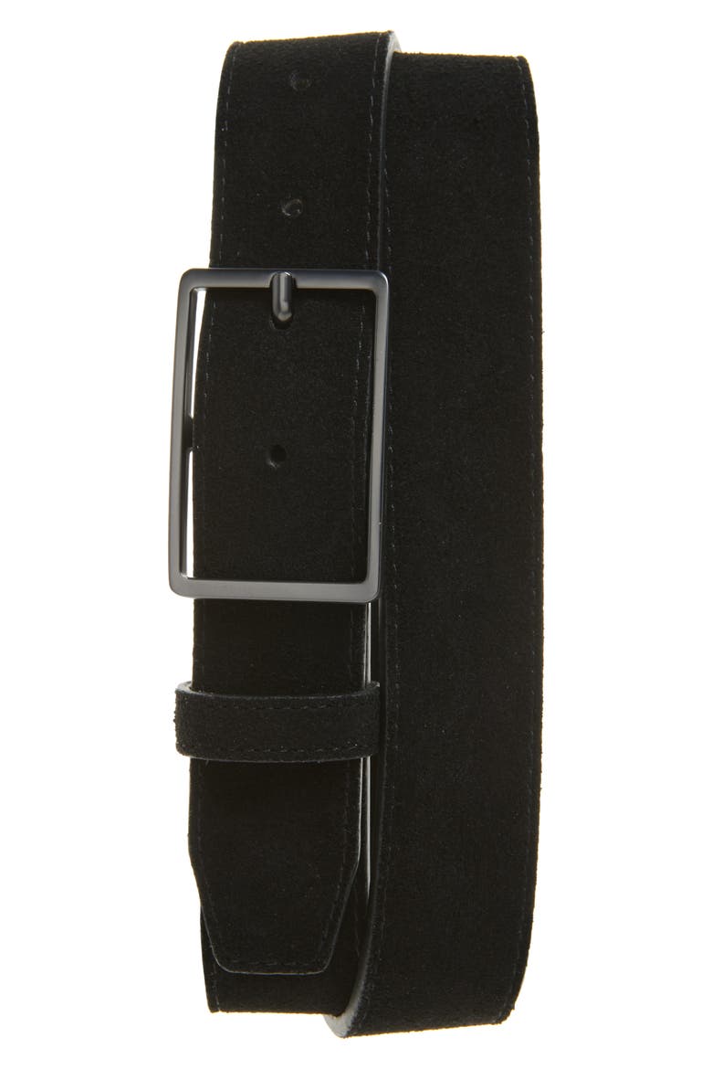 Easton Suede Belt, Main, color, BLACK