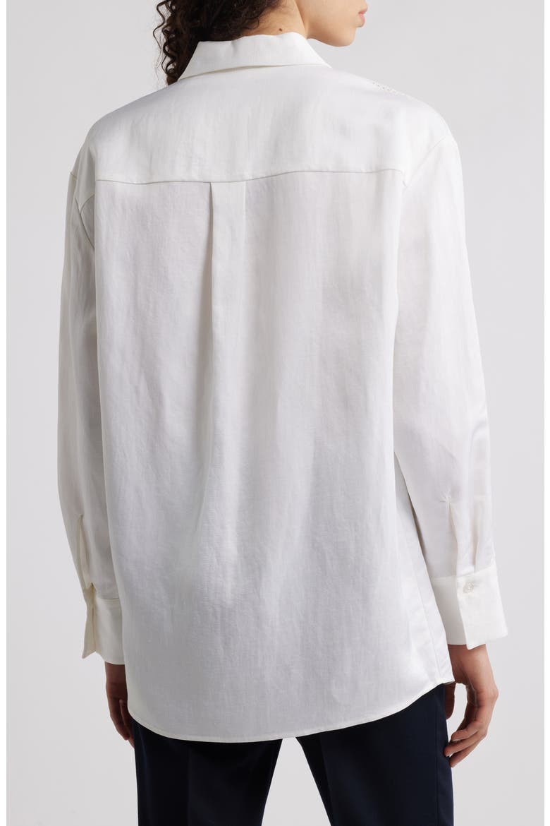 Belini Openwork Trim Button-Up Shirt, Alternate, color, WHT