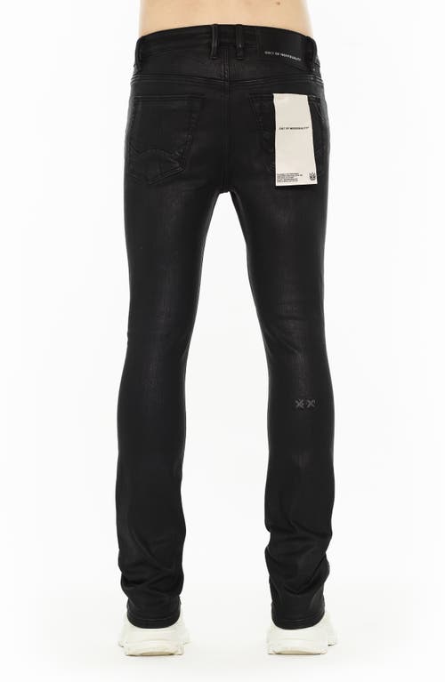 Cult Of Individuality Lenny 603 Coated Bootcut Jeans In Black