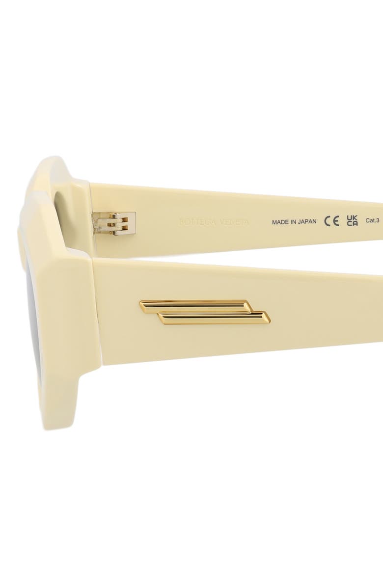 Bottega Veneta 52mm Cat Eye Sunglasses, Alternate, color, Yellow Yellow Grey