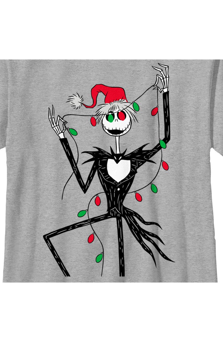 The Nightmare Before Christmas Boy's The Nightmare Before Christmas Jack Christmas Lights  Graphic T-Shirt, Alternate, color, Athletic Heather