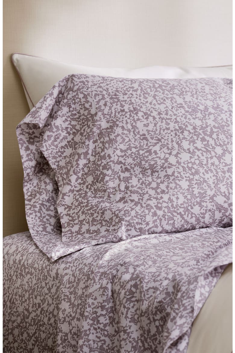 Signature Hemmed Garden Organic Cotton Sheet Set, Alternate, color, PLUM
