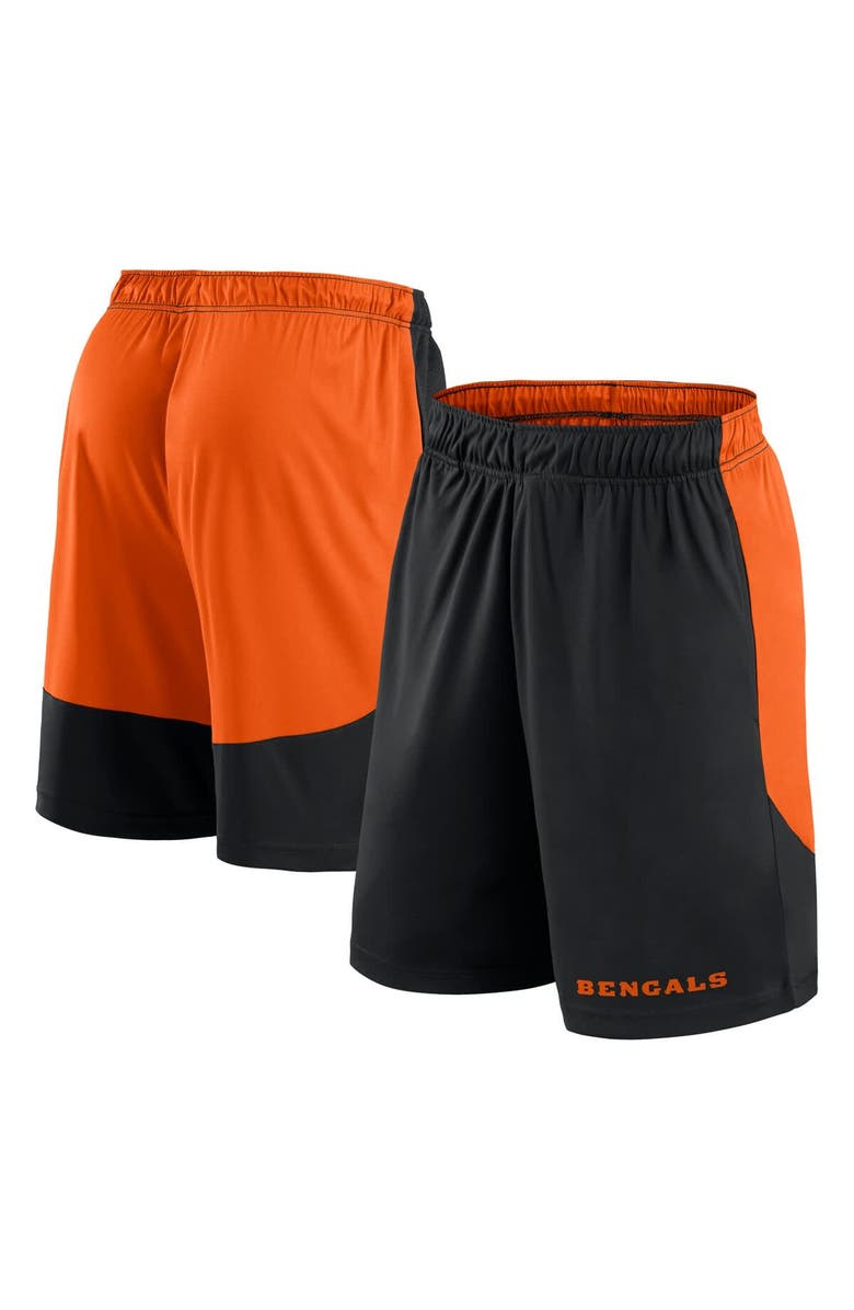 FANATICS Men's Fanatics Black/Orange Cincinnati Bengals Launch Shorts, Main, color, 