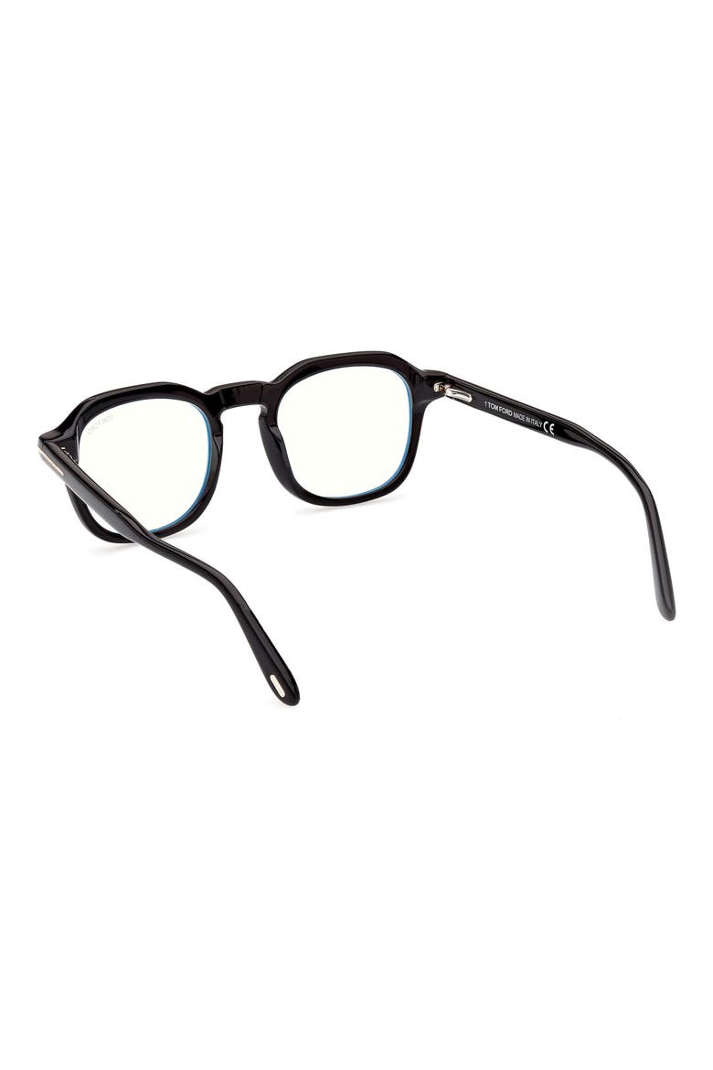 49mm Blue Light Blocking Glasses, Alternate, color, SHINY BLACK