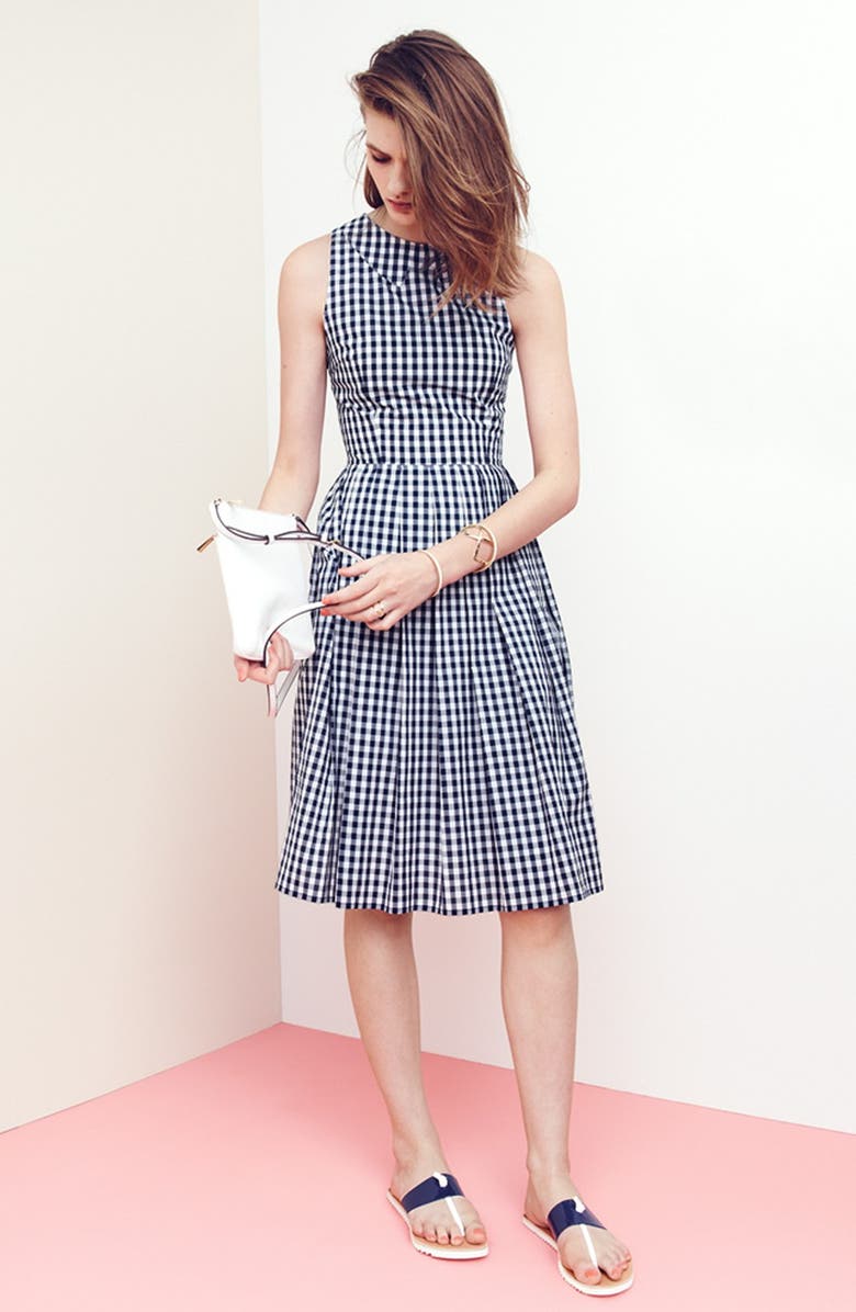 Kaya & Sloane Gingham Cotton Fit & Flare Midi Dress, Alternate, color, 