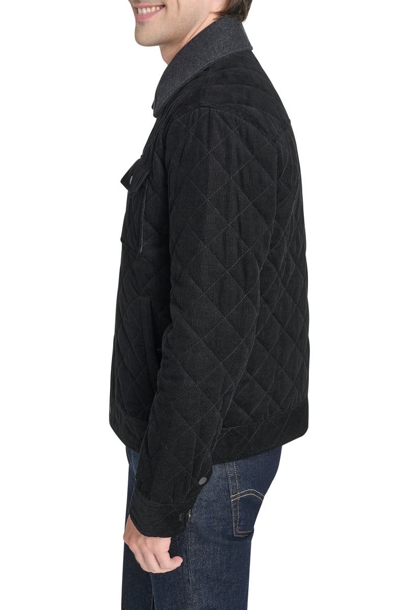 Cole Haan Quilted Shirt Jacket, Alternate, color, Black