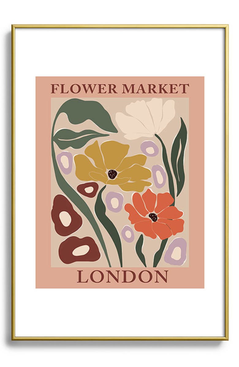 Deny Designs Flower Market Framed Art Print, Alternate, color, Pink