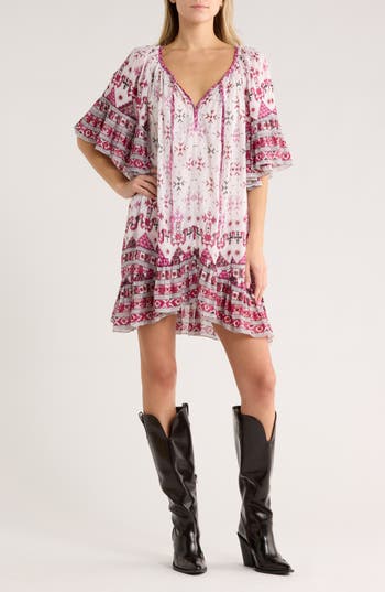 Isabel Marant Étoile Loane Printed Cotton Blend Shift Dress In Pink
