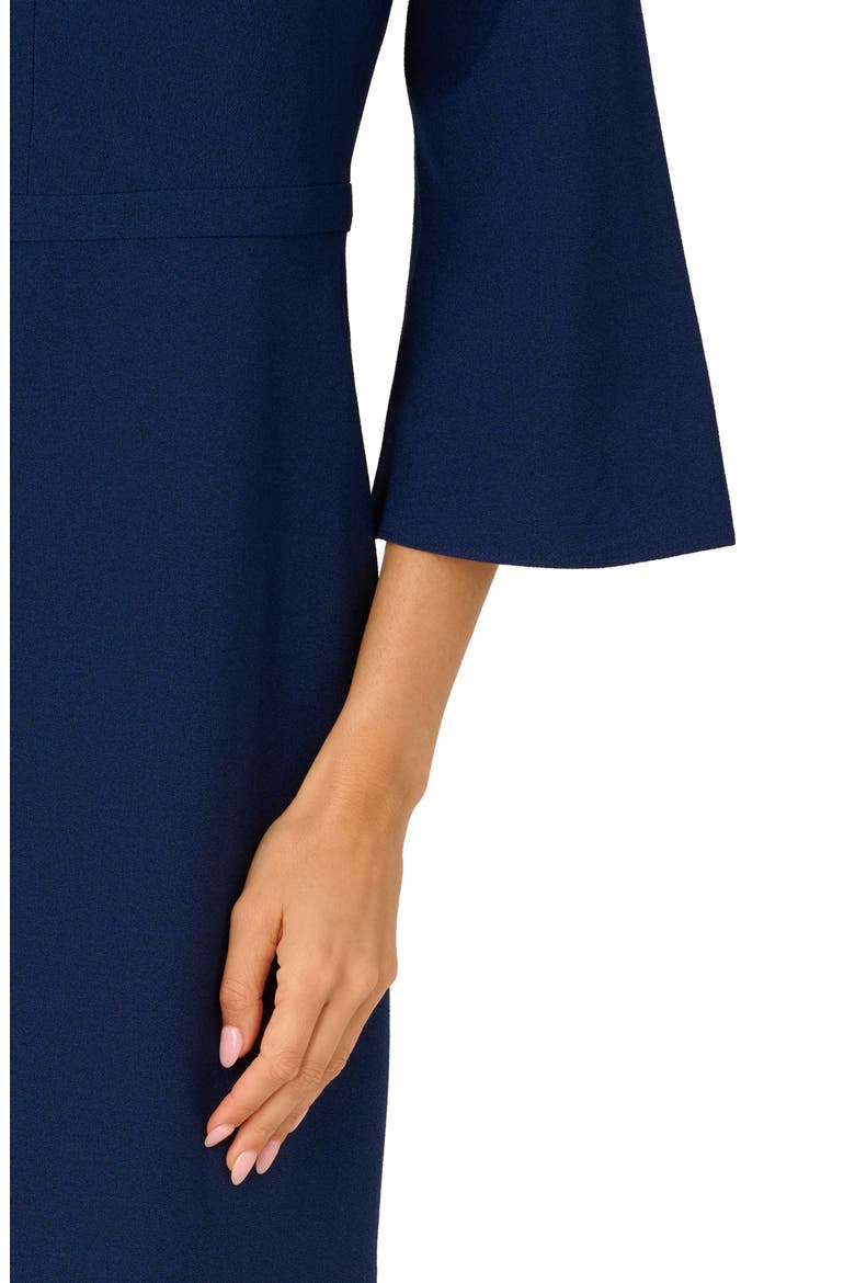 Twist Neck Crepe Dress, Alternate, color, NAVY SATEEN