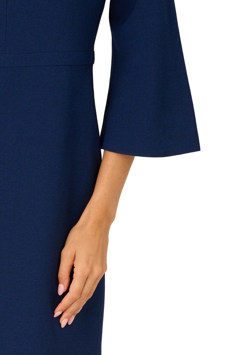 Adrianna Papell Twist Neck Crepe Dress, Alternate, color, Navy Sateen