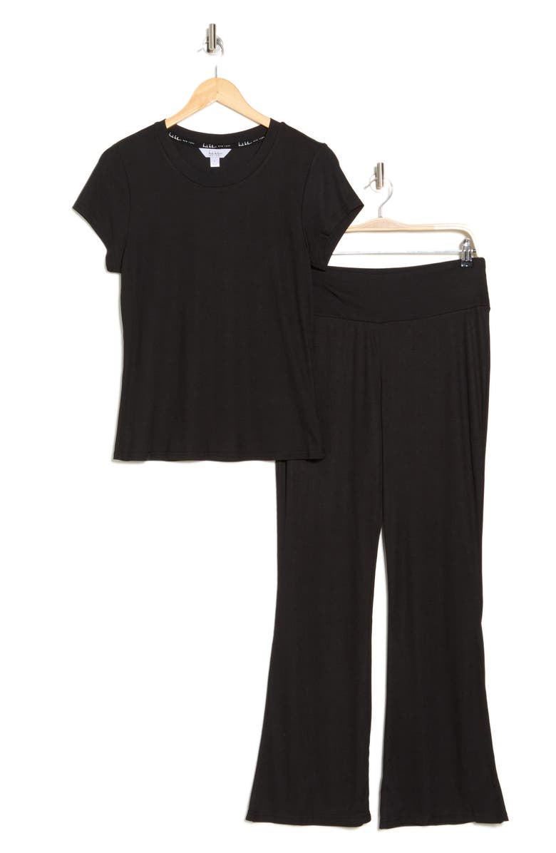 Nicole Miller Ribbed T-Shirt & Pants Pajamas, Alternate, color, 