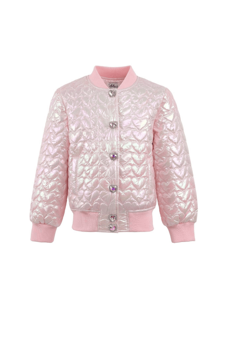 I Love You Hologram Jacket, Main, color, Pink
