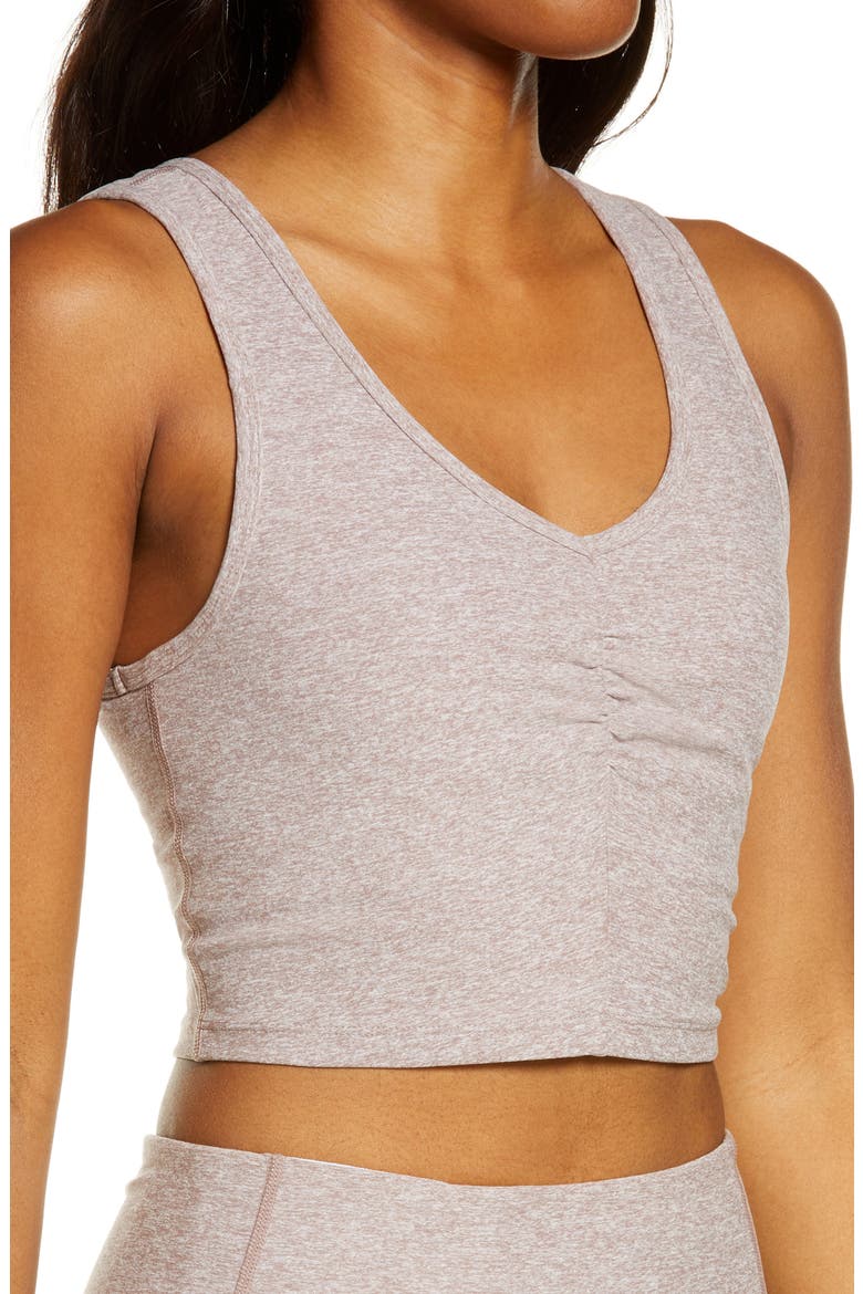 Restore Soft Lounge Stretch Recycled Polyester Longline Bra, Alternate, color, PURPLE MOON