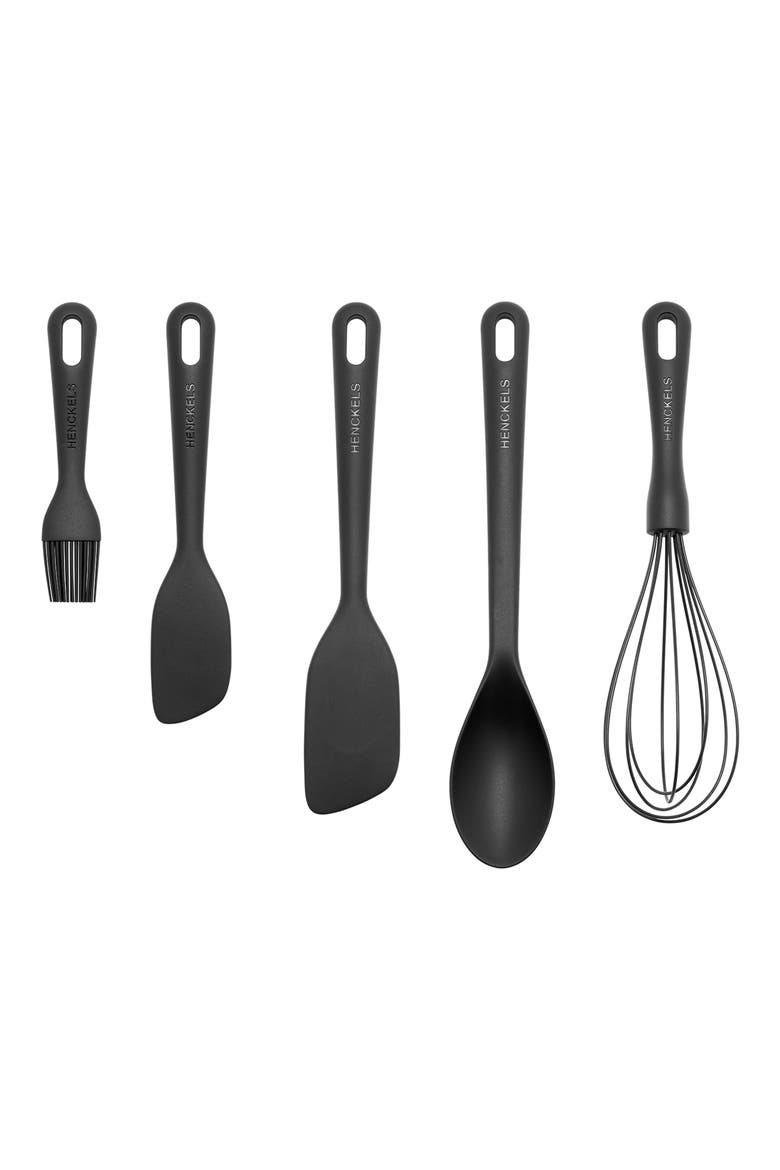 5-Piece SIlicone Baking Set, Main, color, BLACK