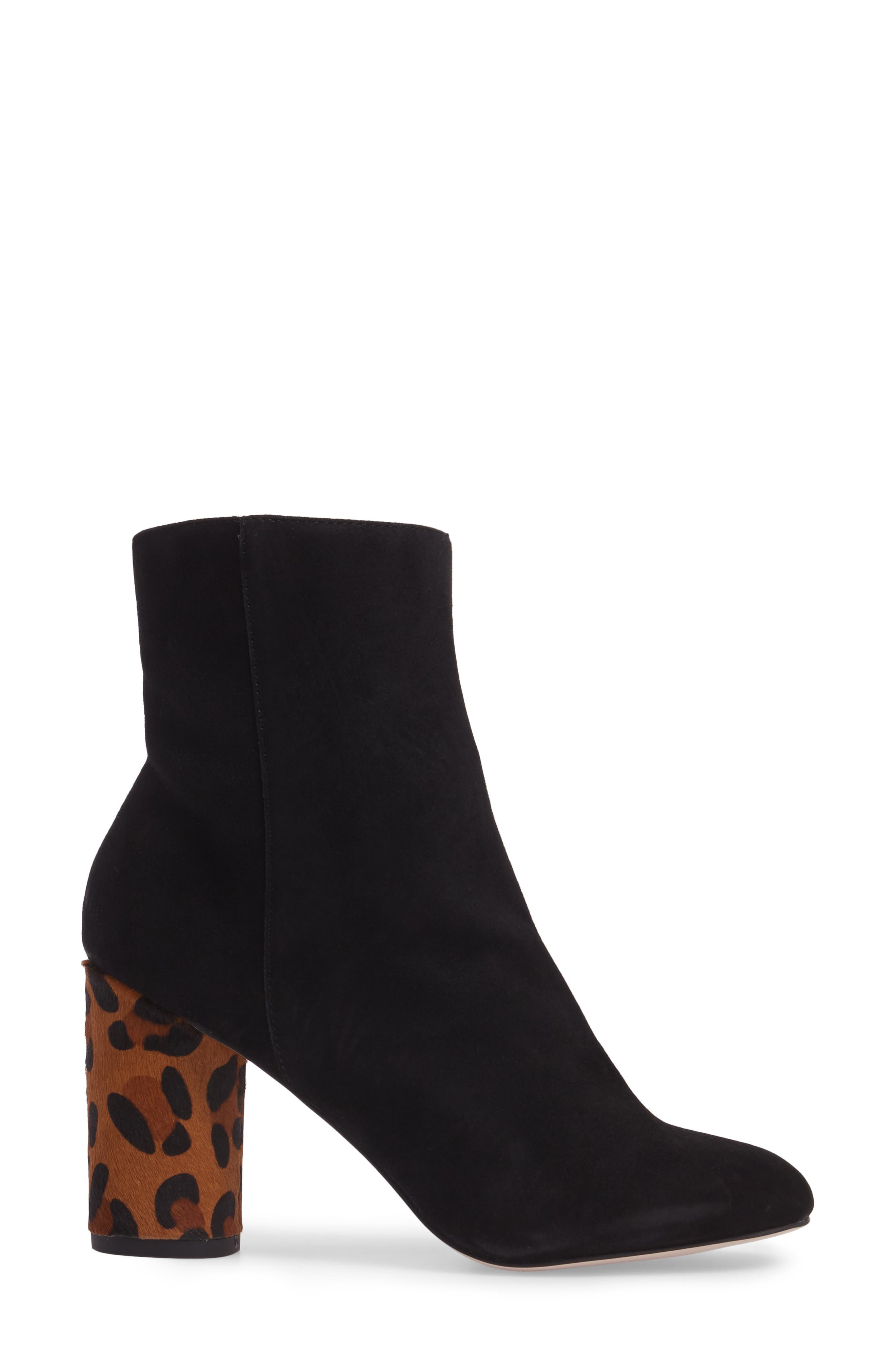 Mulholland Embroidered Boot, Alternate, color, BLACK WITH LEOPARD HEEL