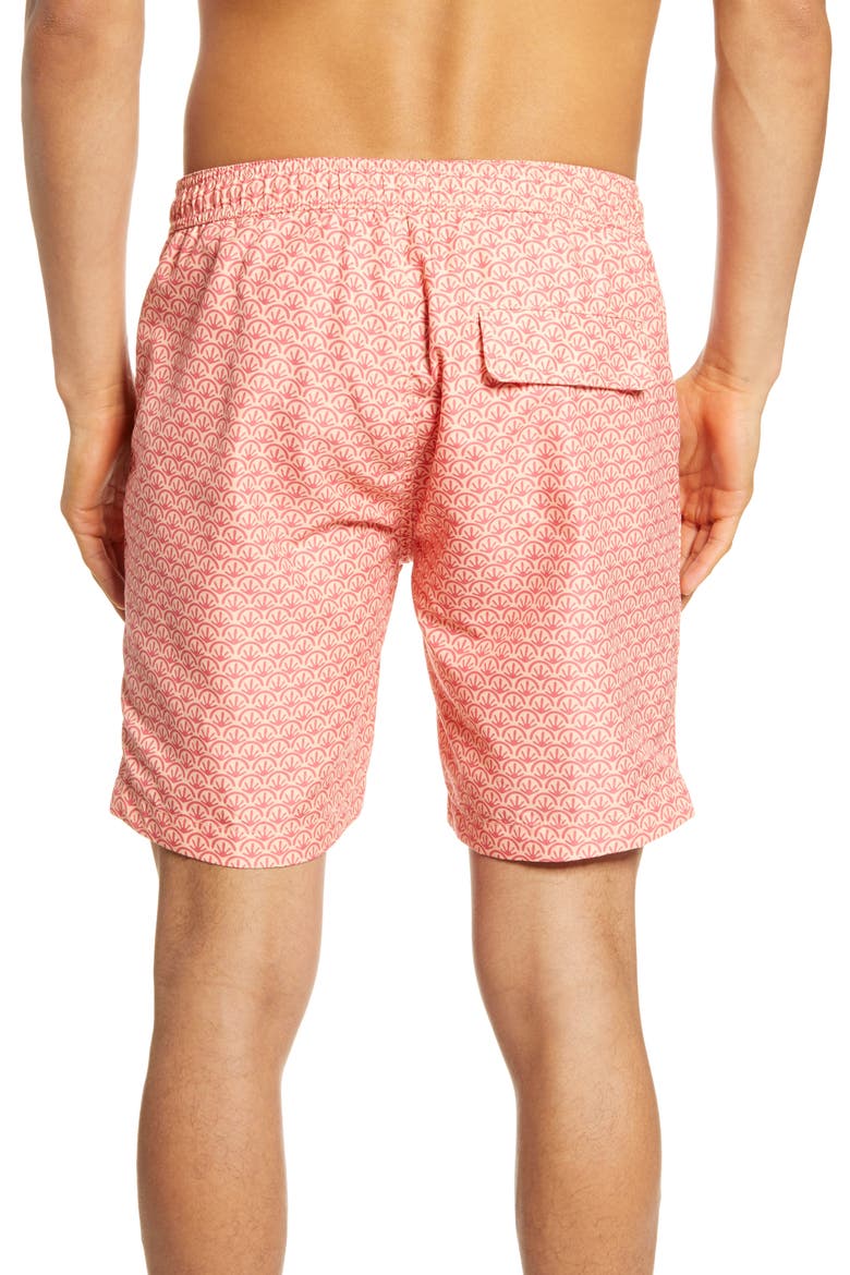 Calder 7.5-Inch Shell Print Swim Trunks, Alternate, color, PEACH FUZZ