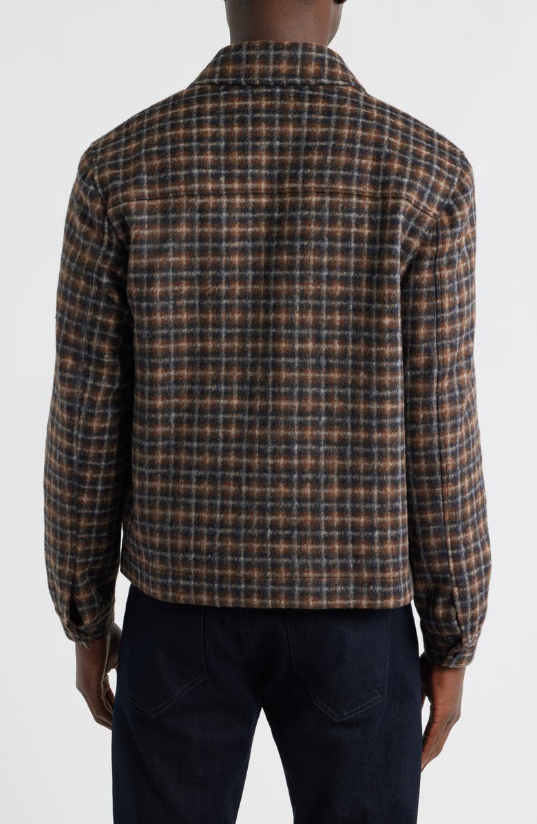 Wax London Osier Drawn Check Jacket, Alternate, color, Navy / Brown
