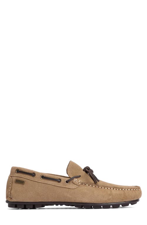 Barbour Courage Driving Shoe In Taupe Suede