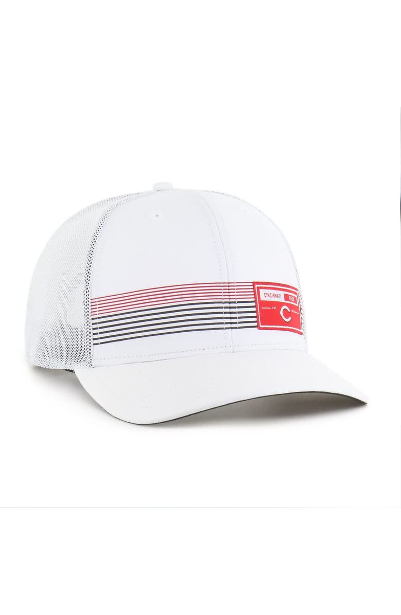 '47 Men's '47  White Cincinnati Reds Rangefinder brrr Trucker Adjustable Hat, Alternate, color, White