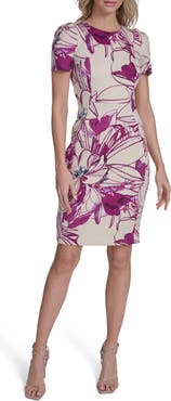 Calvin Klein Floral Sheath Midi Dress