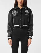 PHILIPP PLEIN Wool And Leather College Bomber Teddy Women