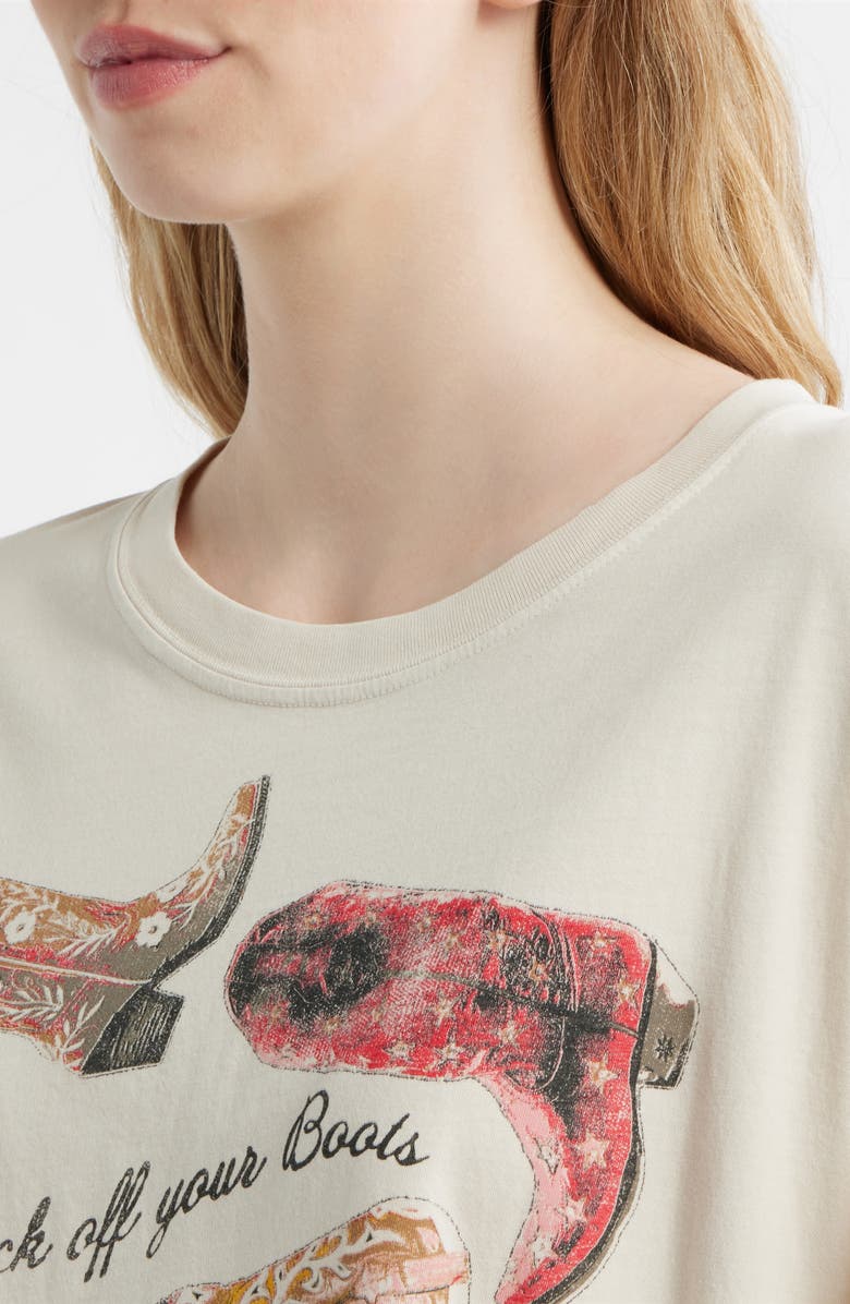 Daydreamer Kick Off Your Boots Graphic T-Shirt, Alternate, color, Dirty White