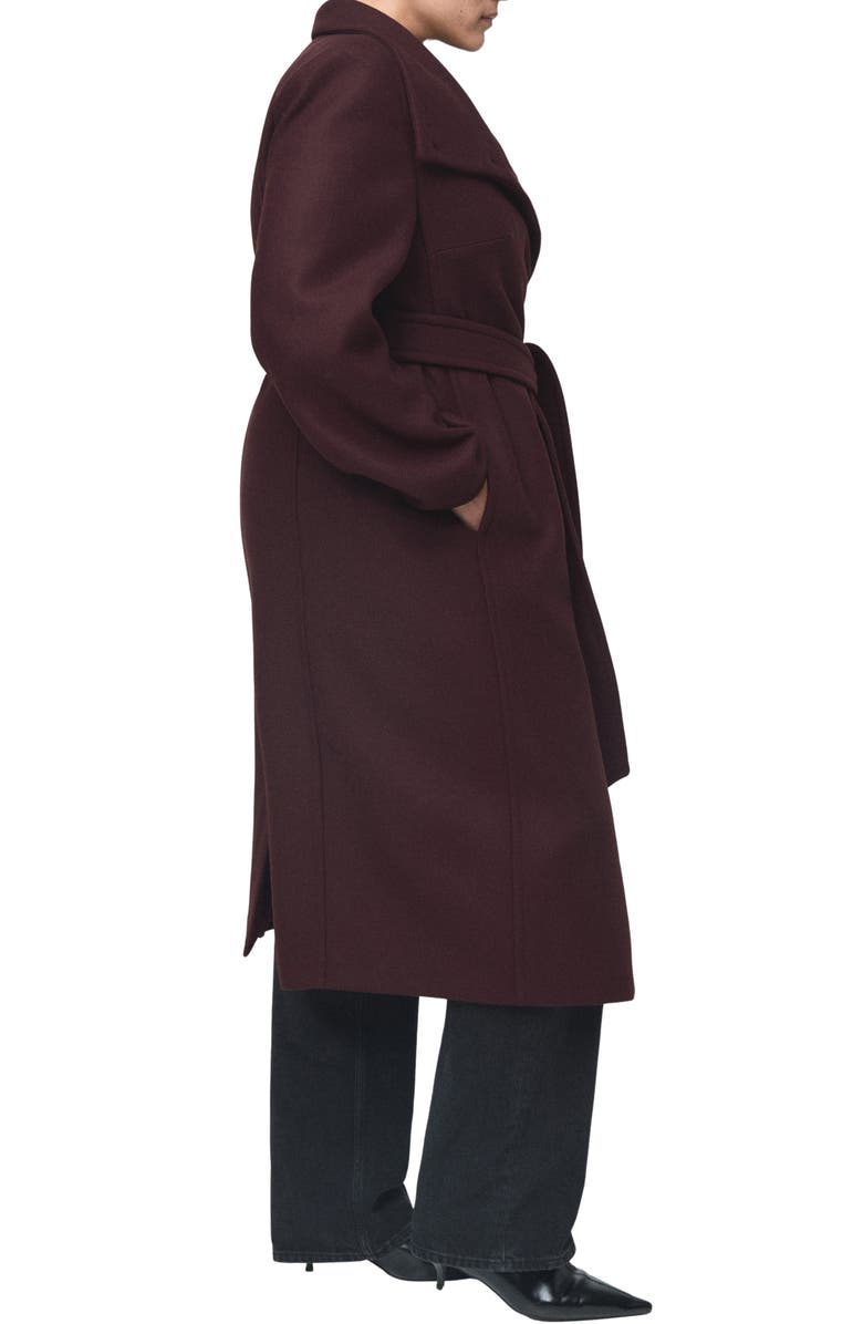 MANGO Manteco Virgin Wool Blend Coat, Alternate, color, Maroon