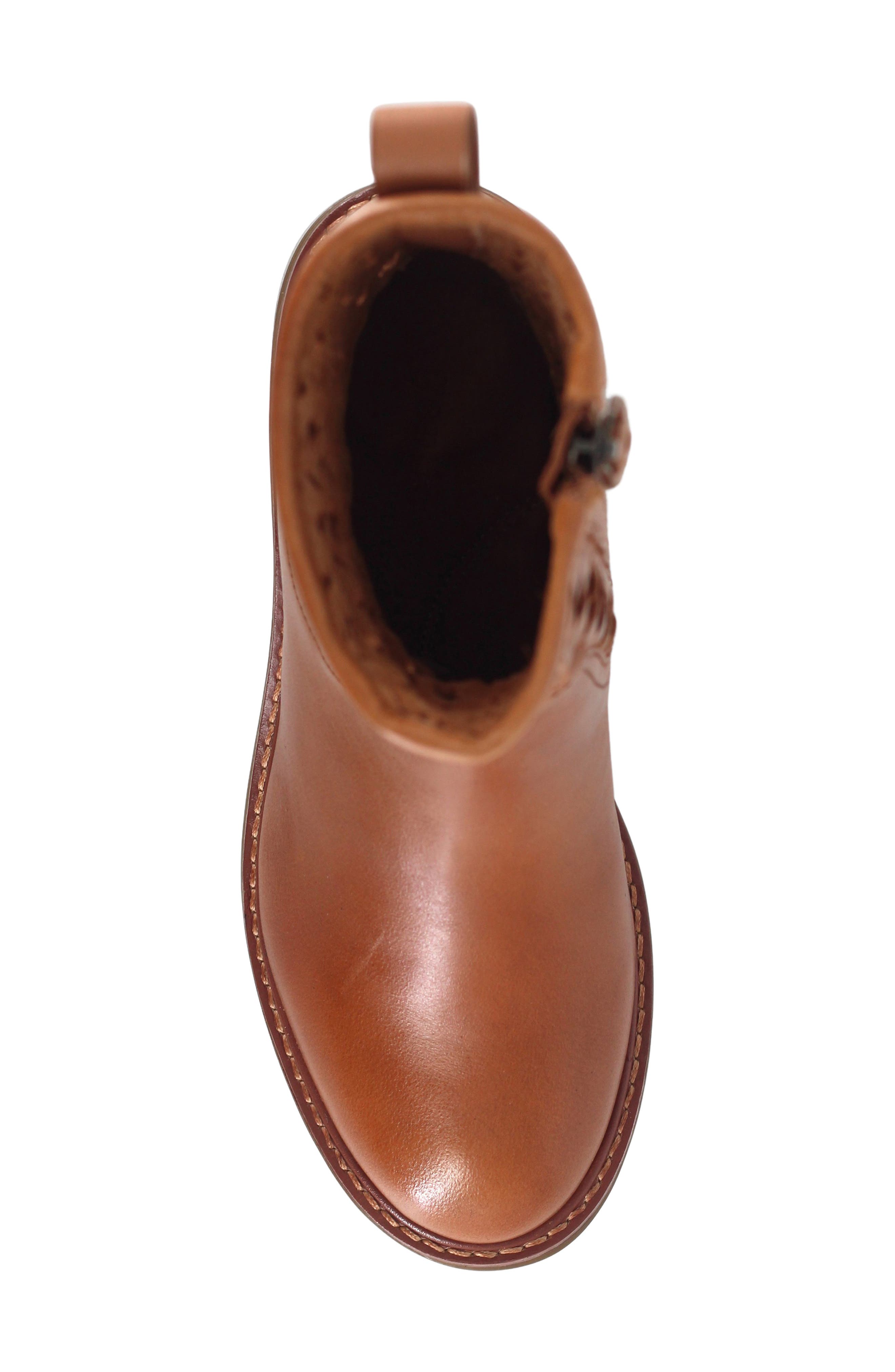 Bailah Woven Leather Bootie, Alternate, color, CARAMEL LEATHER