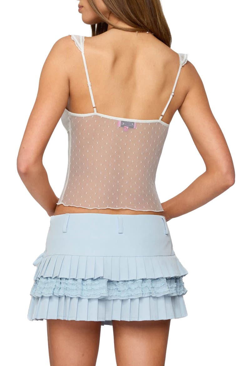 Dot Sheer Mesh Camisole, Alternate, color, WHITE