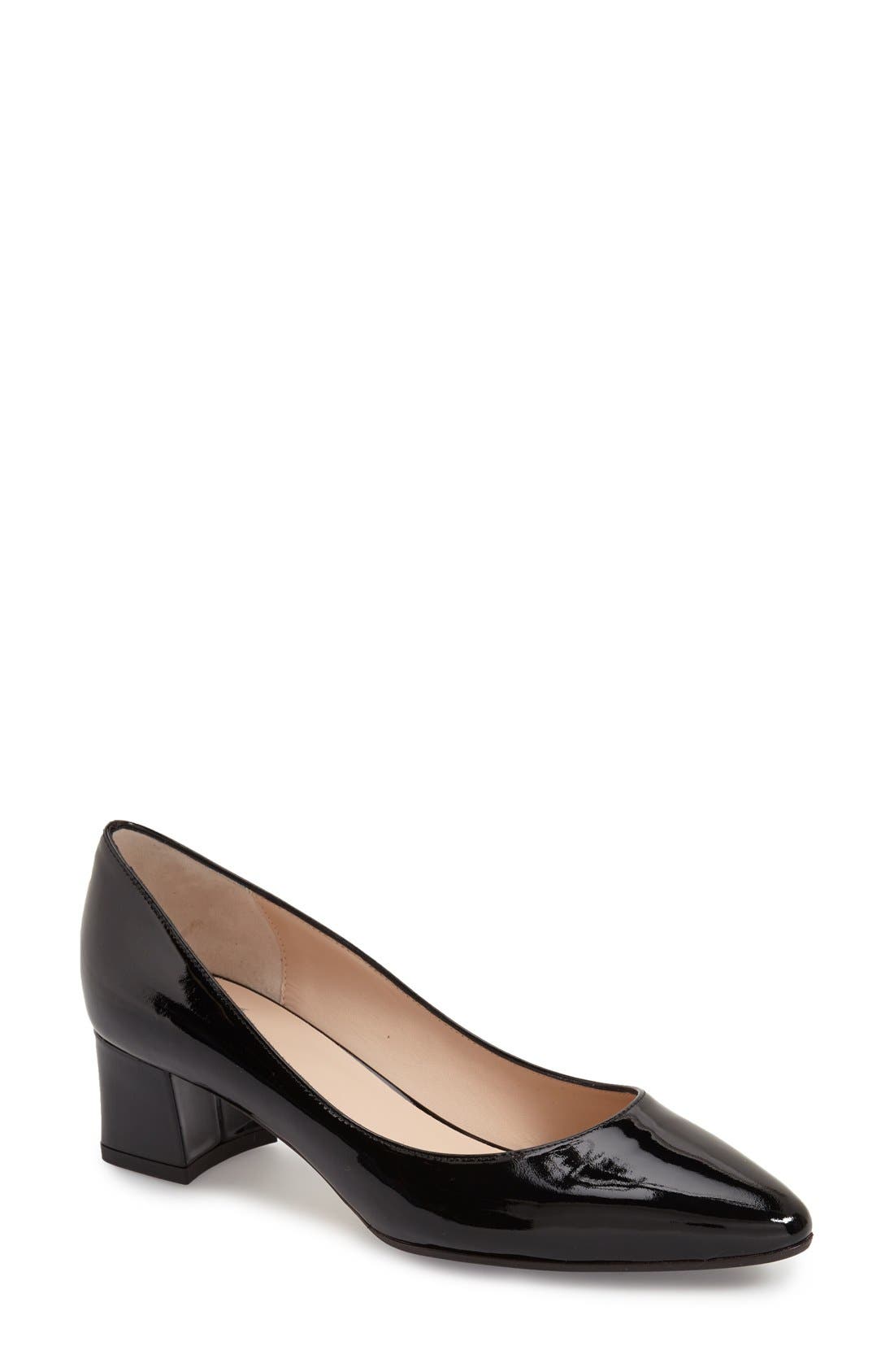 'Pheobe' Weatherproof Almond Toe Pump, Main, color, BLACK PATENT