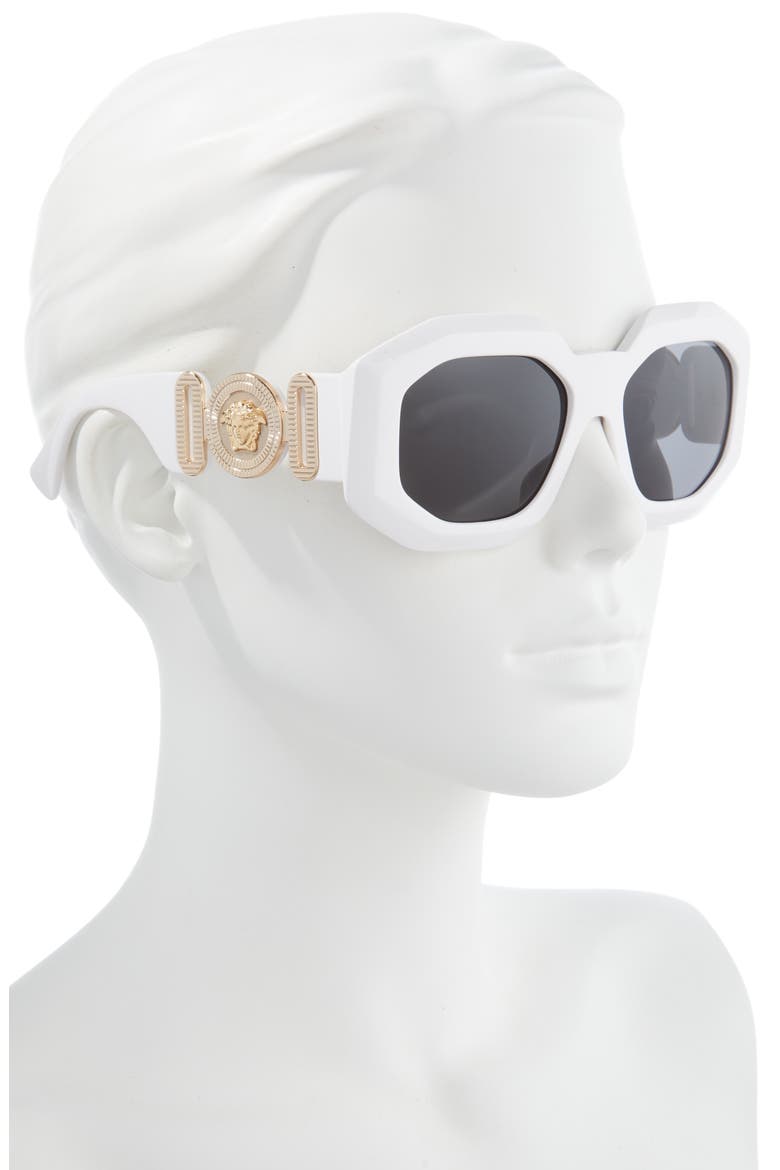 56mm Square Sunglasses, Alternate, color, WHITE