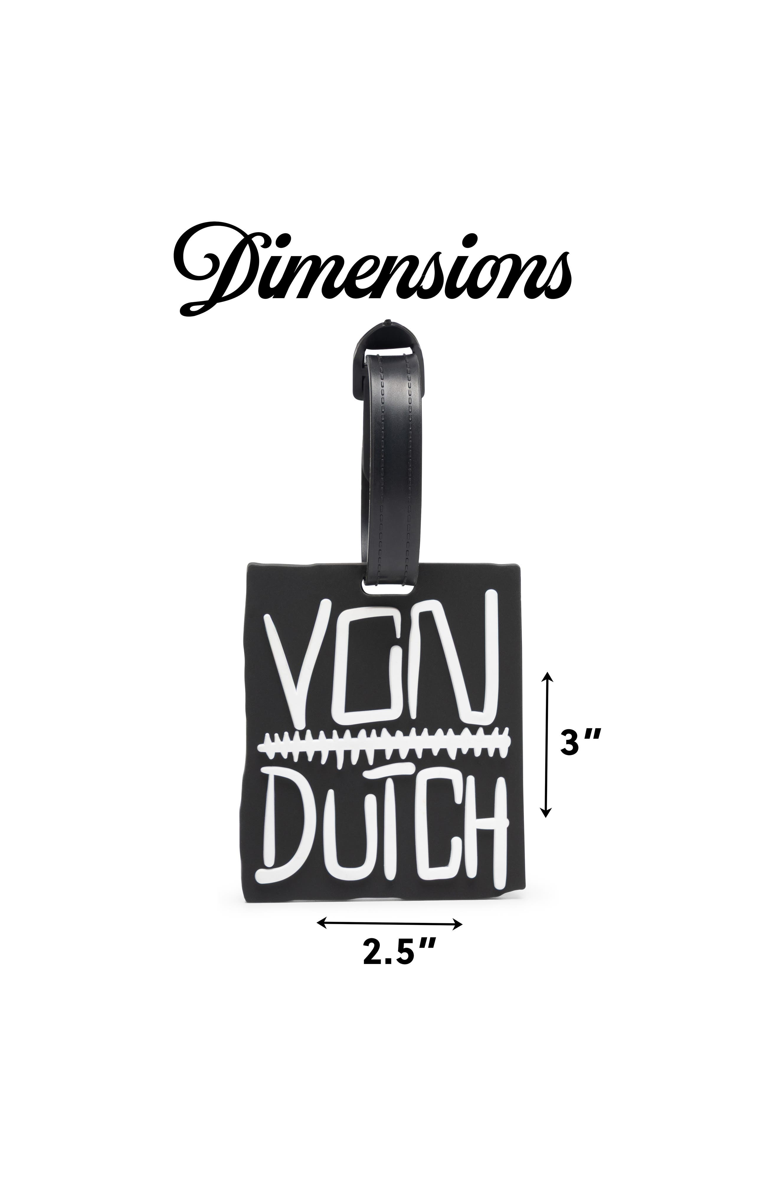Von Dutch Stitched 2-Piece Suitcase ID Tag Set with Adjustable Straps, Alternate, color, Stitched