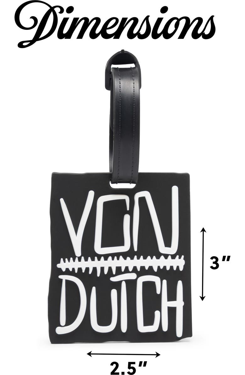 Von Dutch Stitched 2-Piece Suitcase ID Tag Set with Adjustable Straps, Alternate, color, Stitched