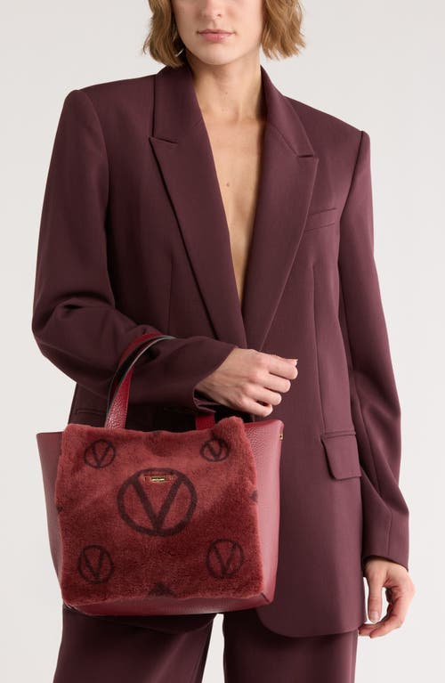 Valentino By Mario Valentino Genuine Shearling Tote Bag In Brown