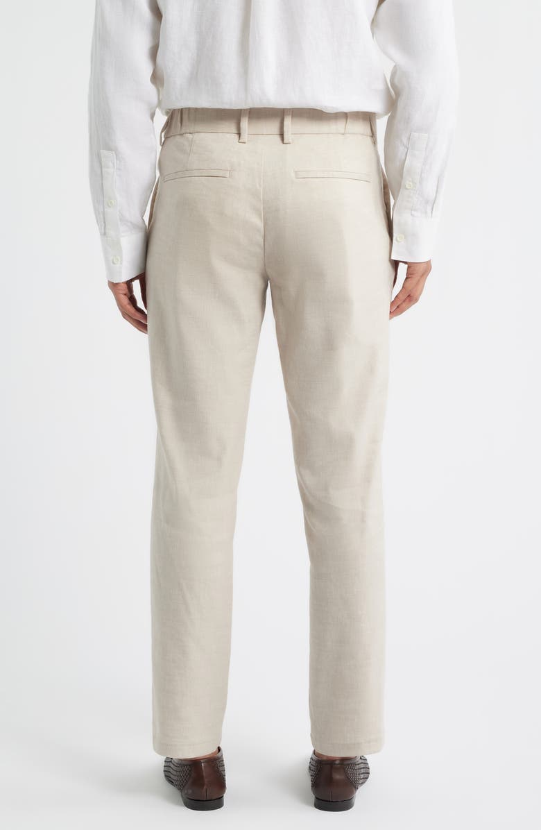 Nordstrom Linen Blend Flat Front Pants, Alternate, color, Grey Moonbeam - White