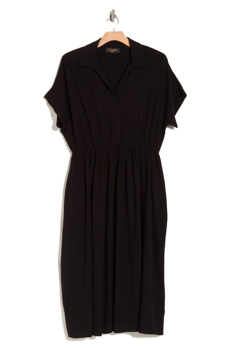Renee C Short Sleeve Dress, Alternate, color, Black
