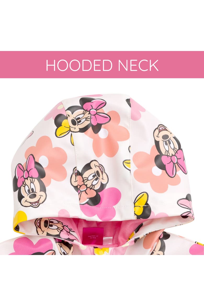 Minnie Mouse Hooded Zip-Up Rain Jacket, Alternate, color, Minnie Floral White