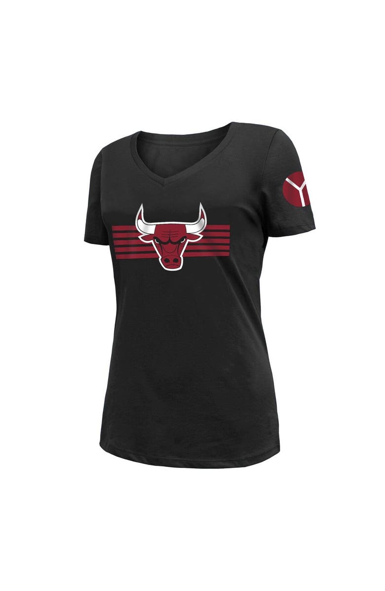 New Era Women's New Era Black Chicago Bulls 2022/23 City Edition V-Neck T-Shirt, Alternate, color,