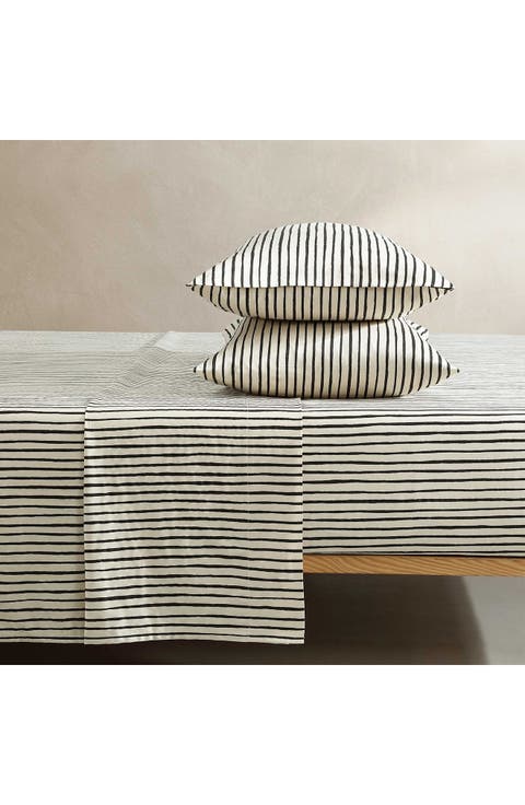 Piccolo Stripe Cotton Sateen Queen Sheet Set