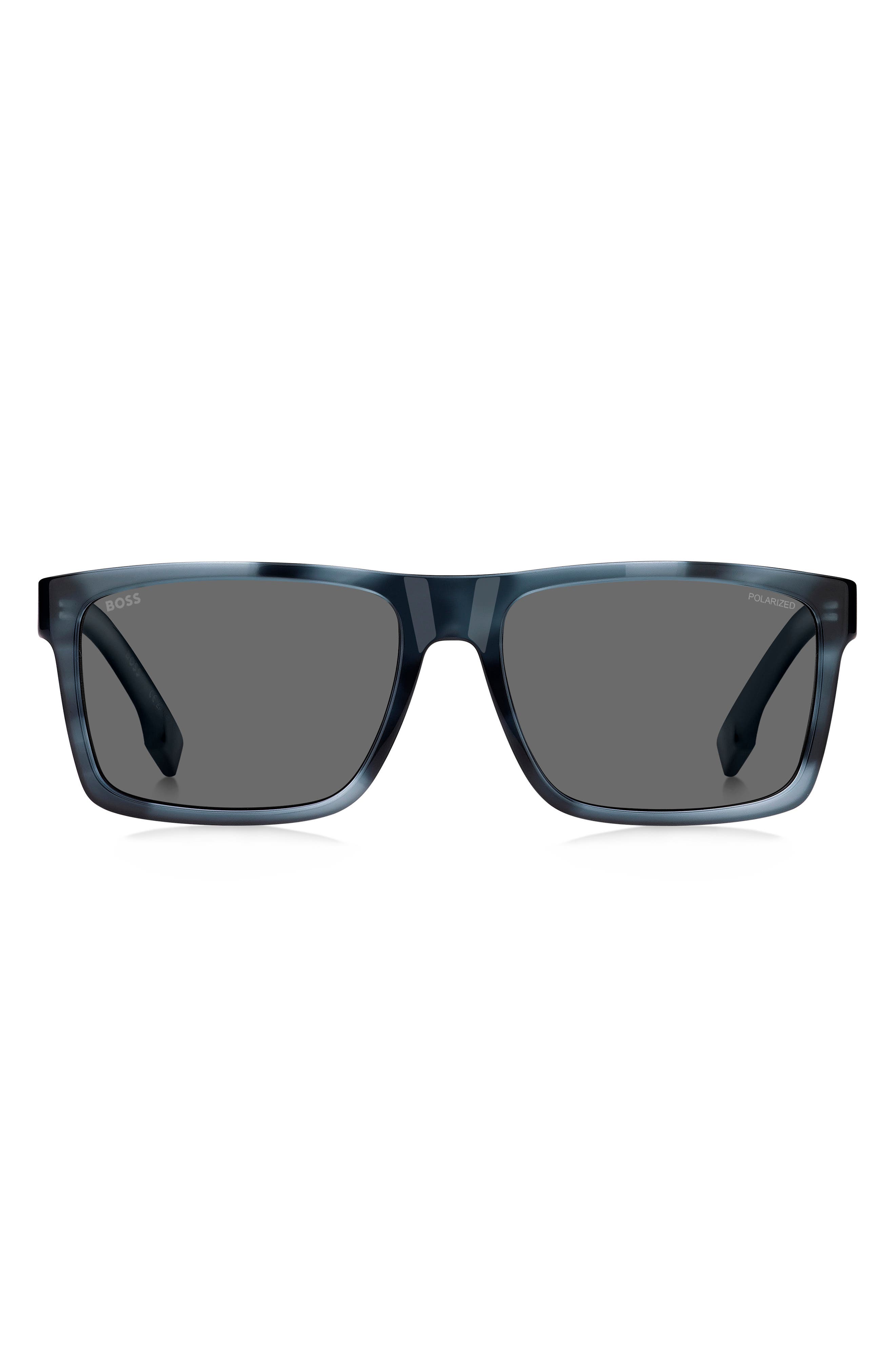 BOSS 59mm Polarized Rectangular Sunglasses