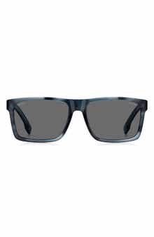 BOSS 59mm Polarized Rectangular Sunglasses