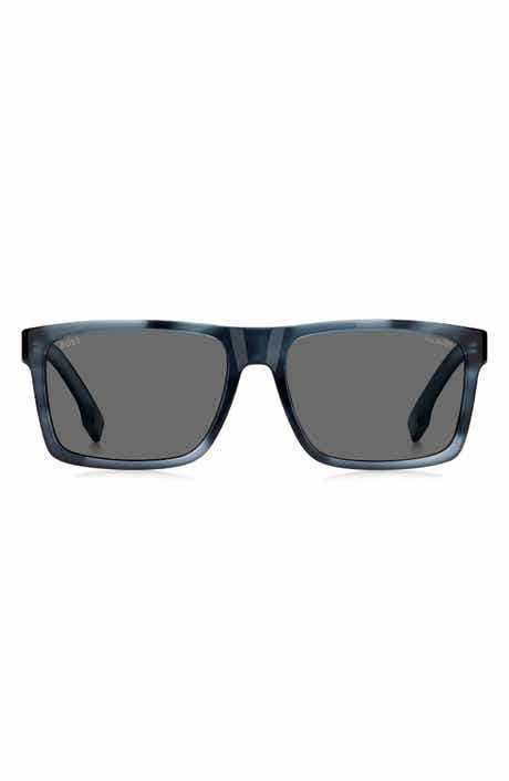 BOSS 59mm Polarized Rectangular Sunglasses