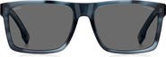 BOSS 59mm Polarized Rectangular Sunglasses
