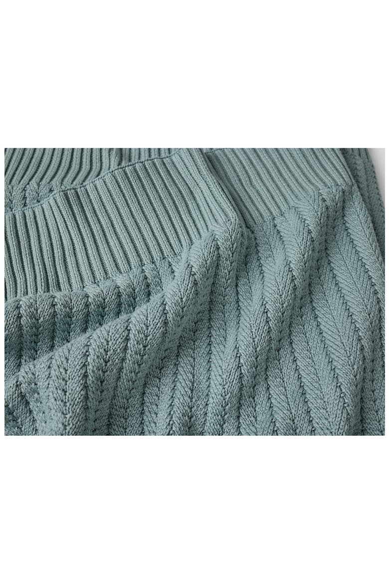 Casa Loma Organic Knit Throw Blanket, Alternate, color, LAGOON