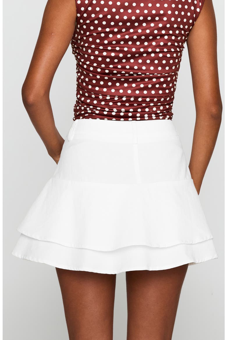 Boderek Tiered Cotton Miniskirt, Alternate, color, WHITE