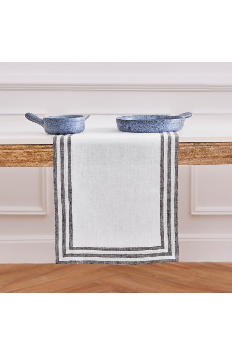 Solino Home Linen Table Runner - Mila, Main, color, Black 14 X 108 Inch