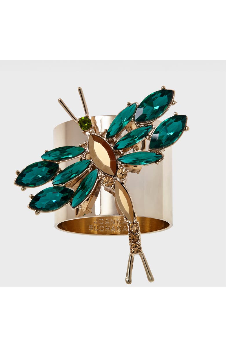 Joanna Buchanan Dragonfly napkin rings, set of two, Main, color, Emerald
