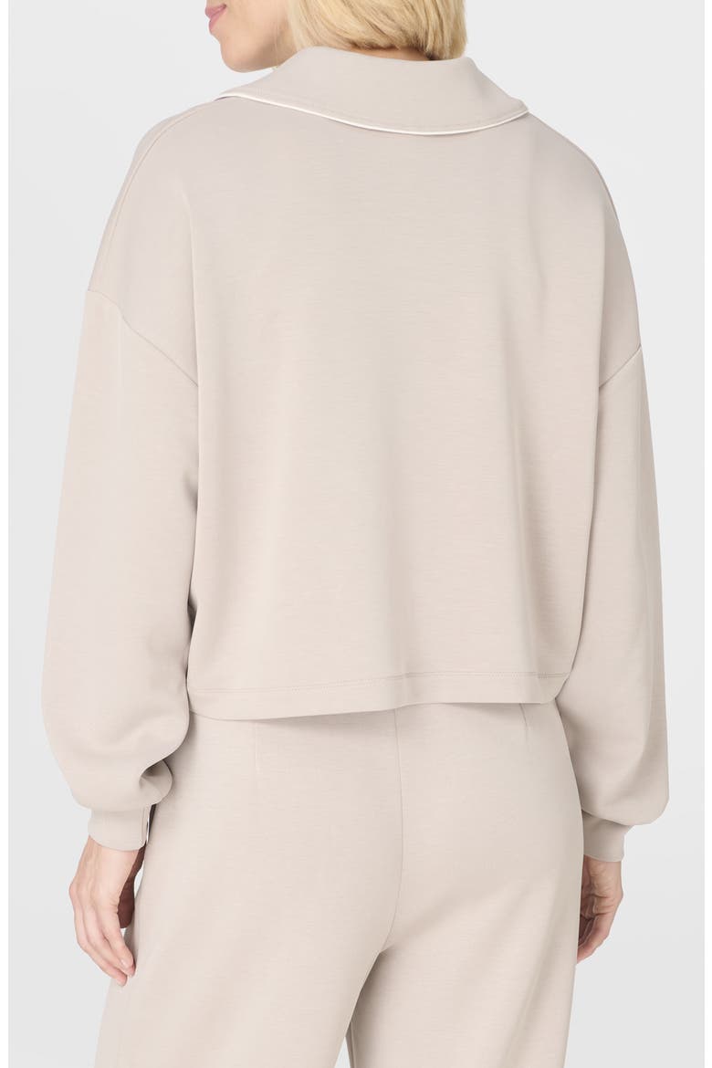 Sand Wash Crop Henley Sweatshirt, Alternate, color, DUSK BEIGE